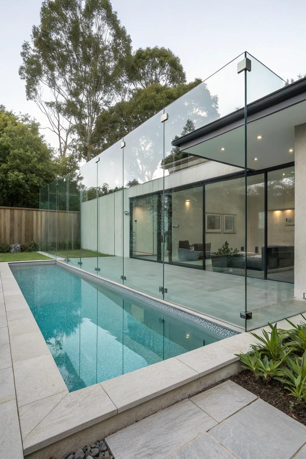 A glass display renders smooth and understated privacy.