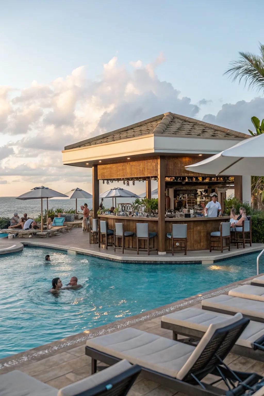 A poolside bar adds a touch of luxury and convenience to your pool.