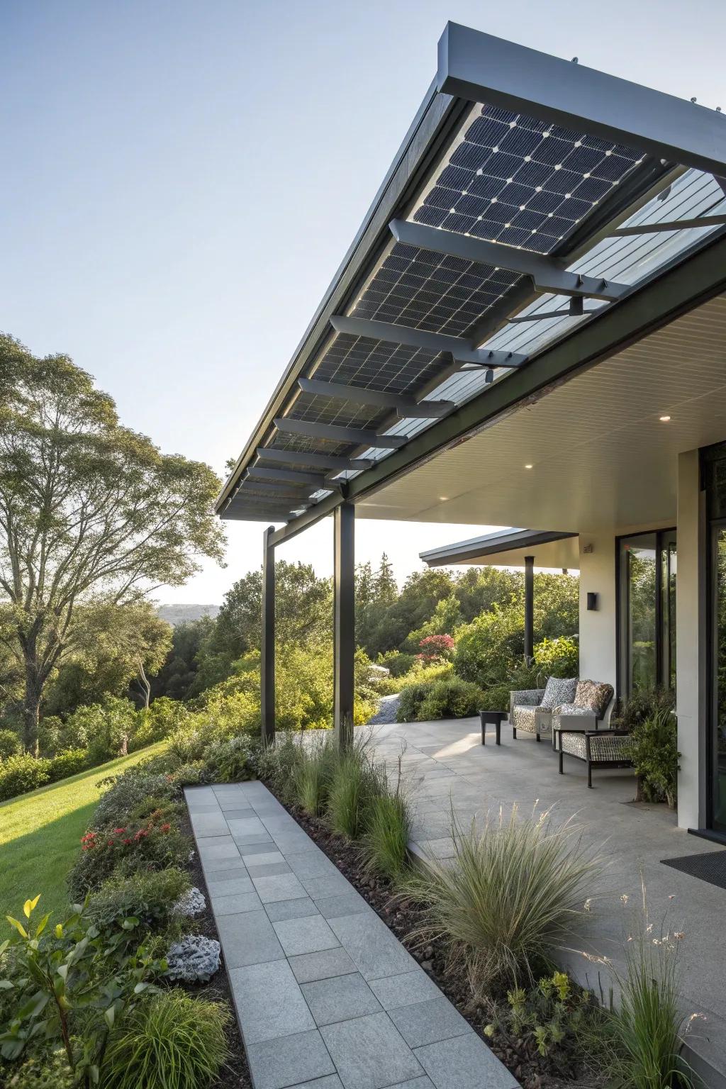 Effective and stylish solar panel incorporation.