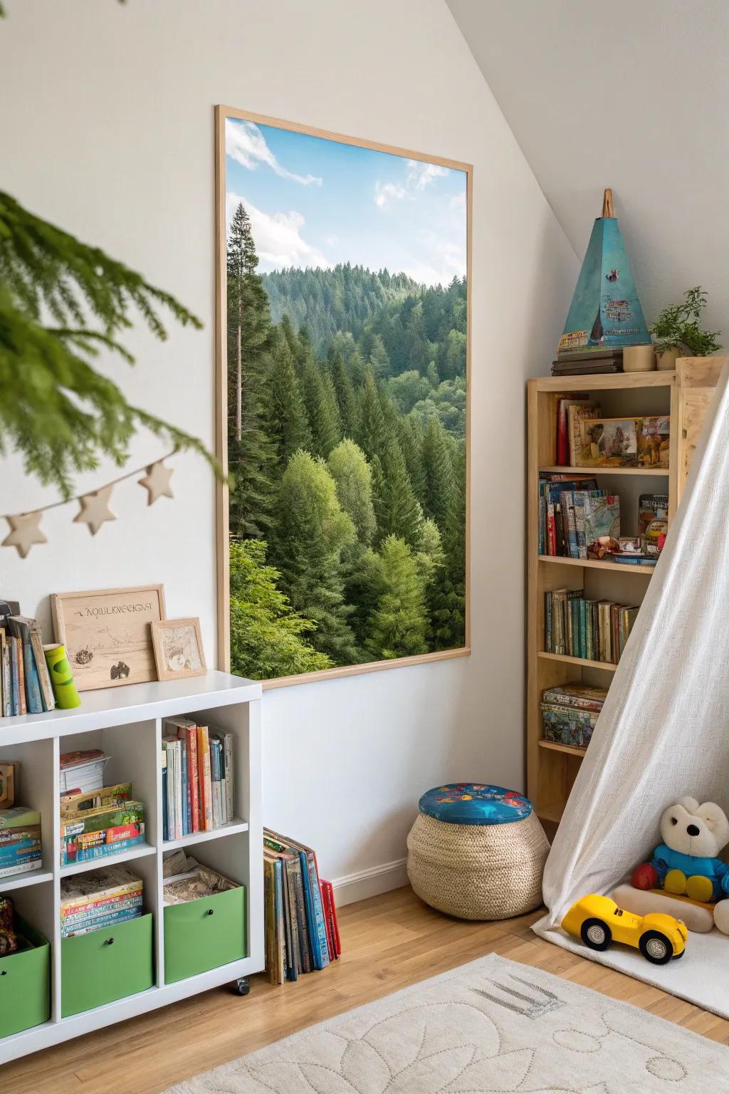 A wilderness outing art piece that ushers the outdoors indoors.