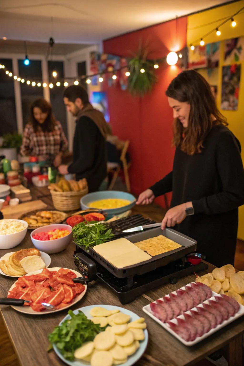 A DIY raclette station encourages imagination and interaction.