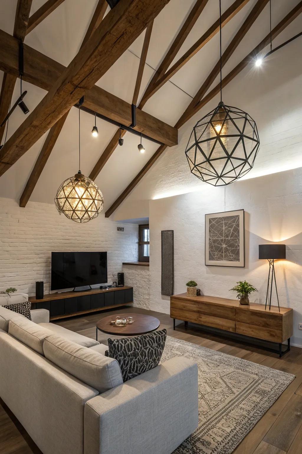 Spark dialogues through geometric lighting.