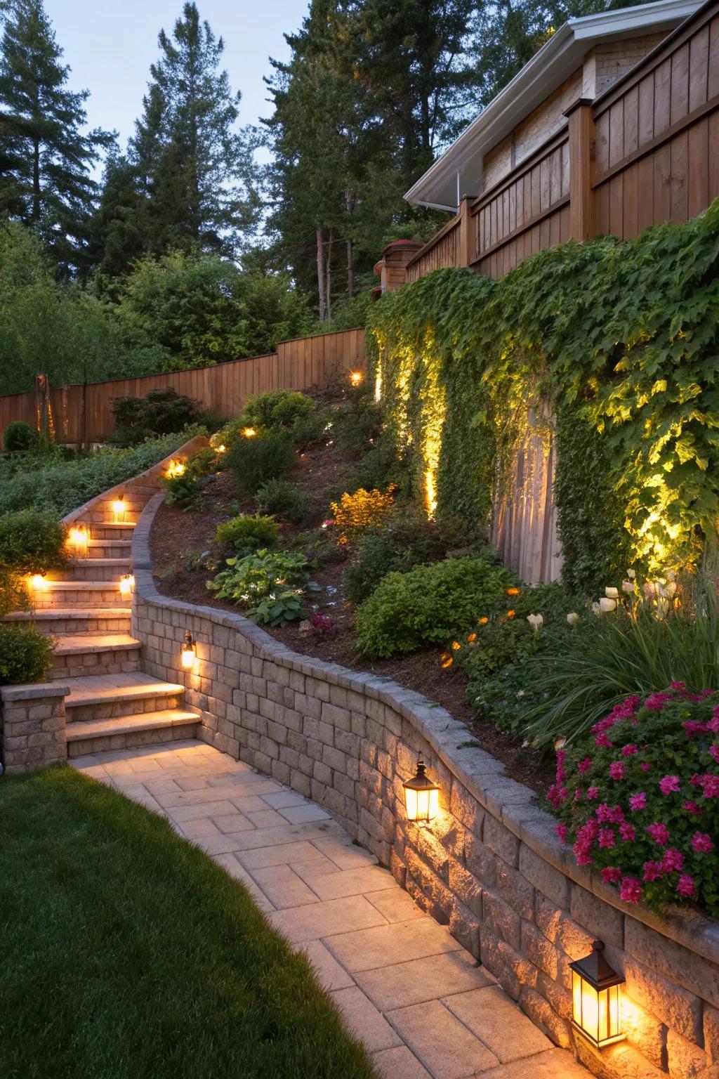 Integrated illumination improves safety and ambiance in outdoor environments.