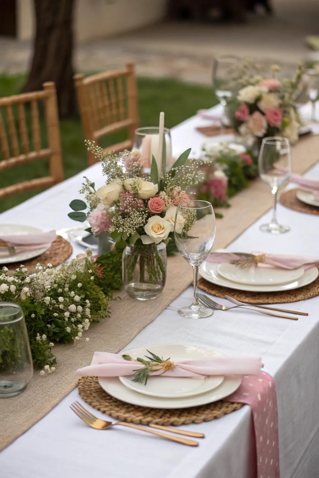 Set a stylish table with a creative band chain.