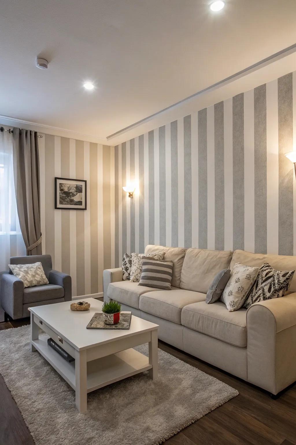 Lined patterns introduce classic elegance and can alter perceived space.