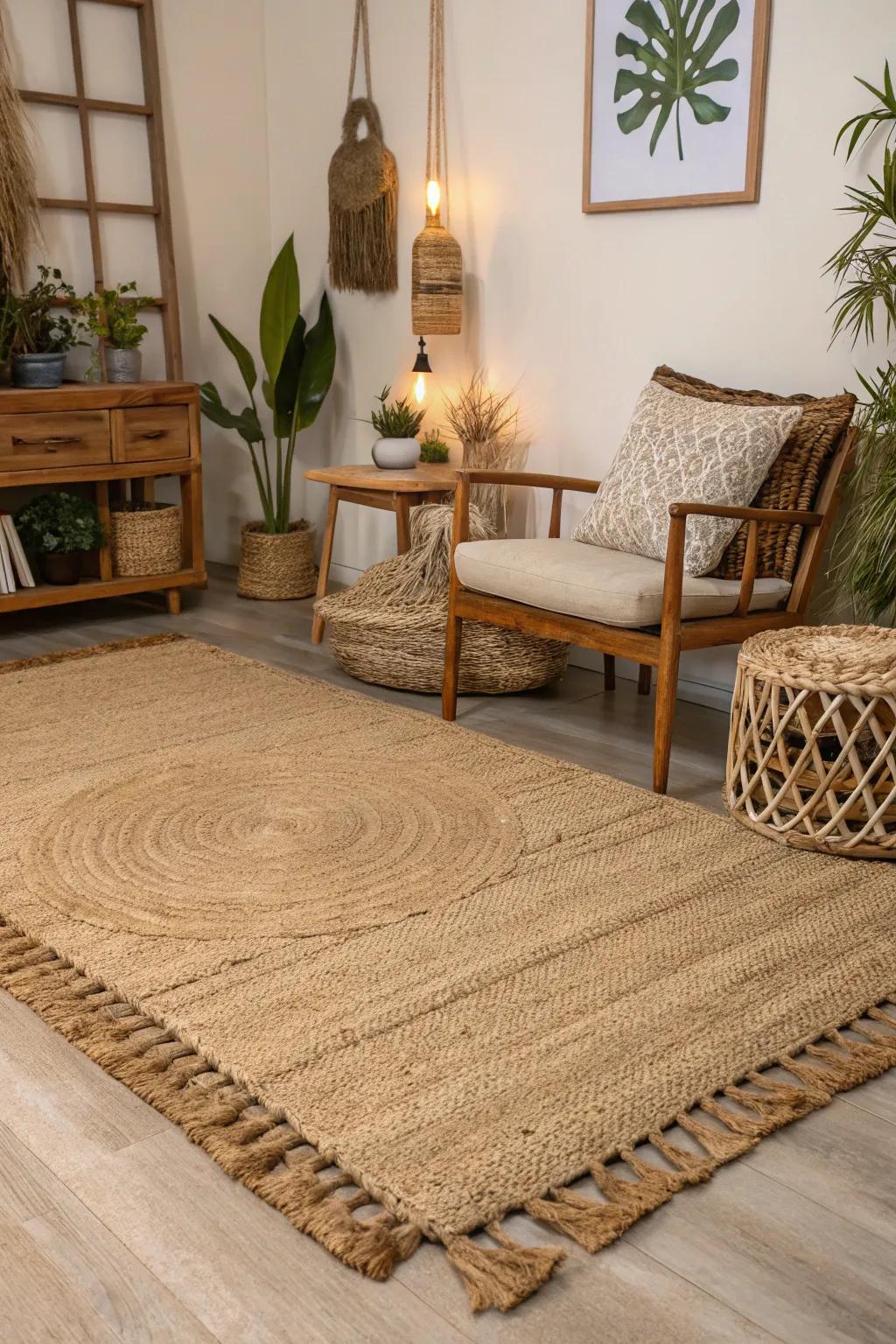 Natural fiber floor coverings bring an organic touch to your space.