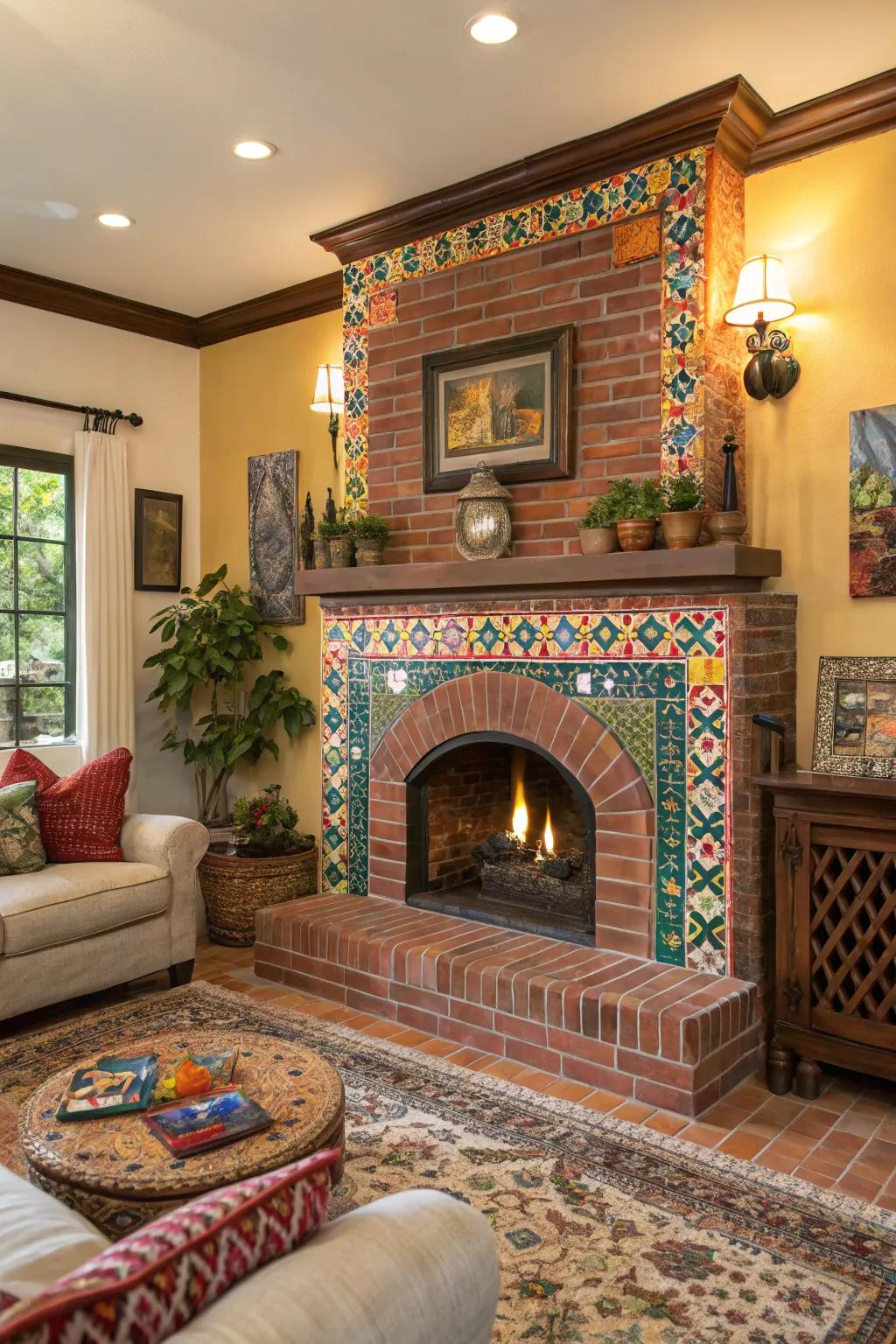 Tile accents introduce a custom feel to your fireplace.