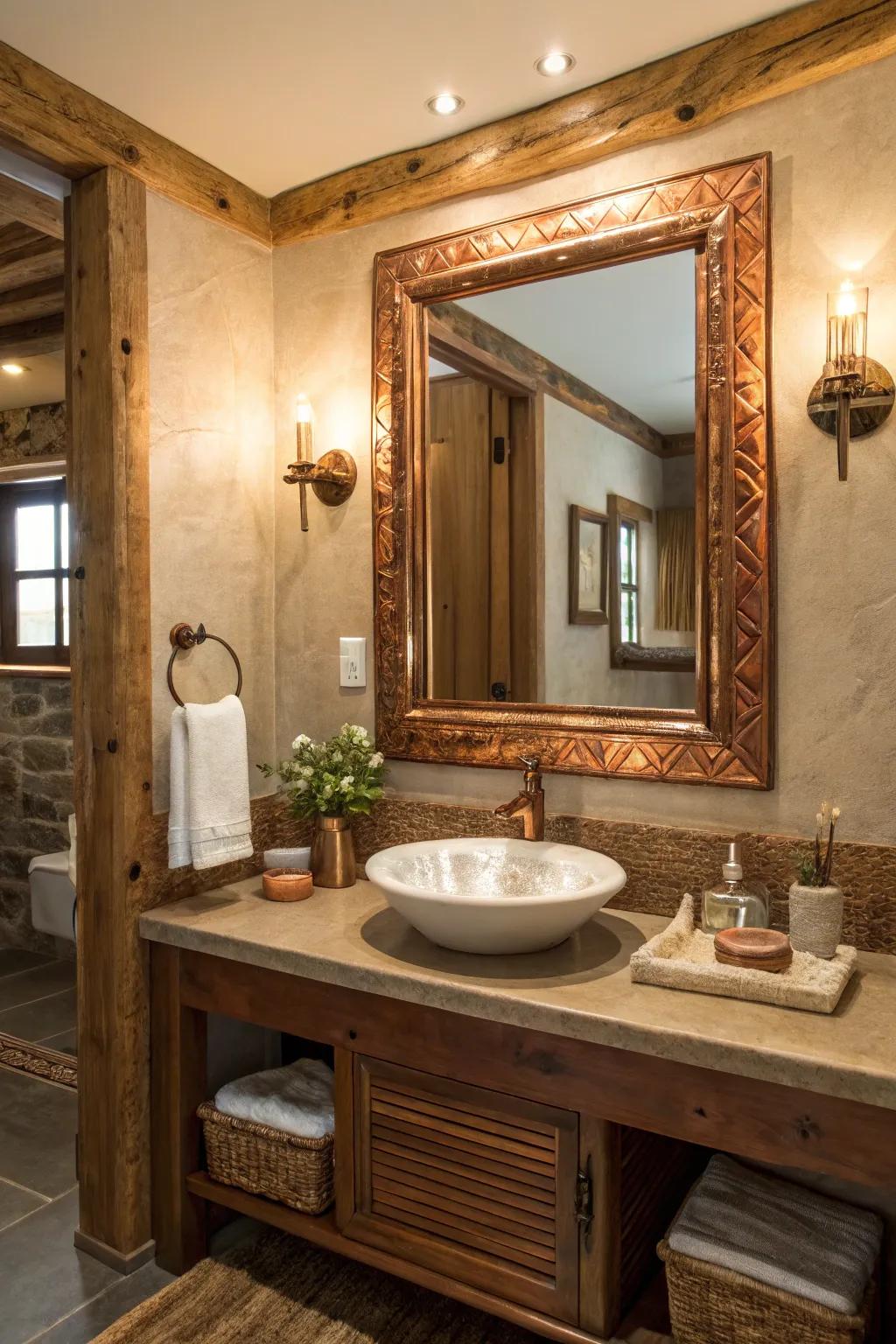 With a copper mirror, you can make your space look better.