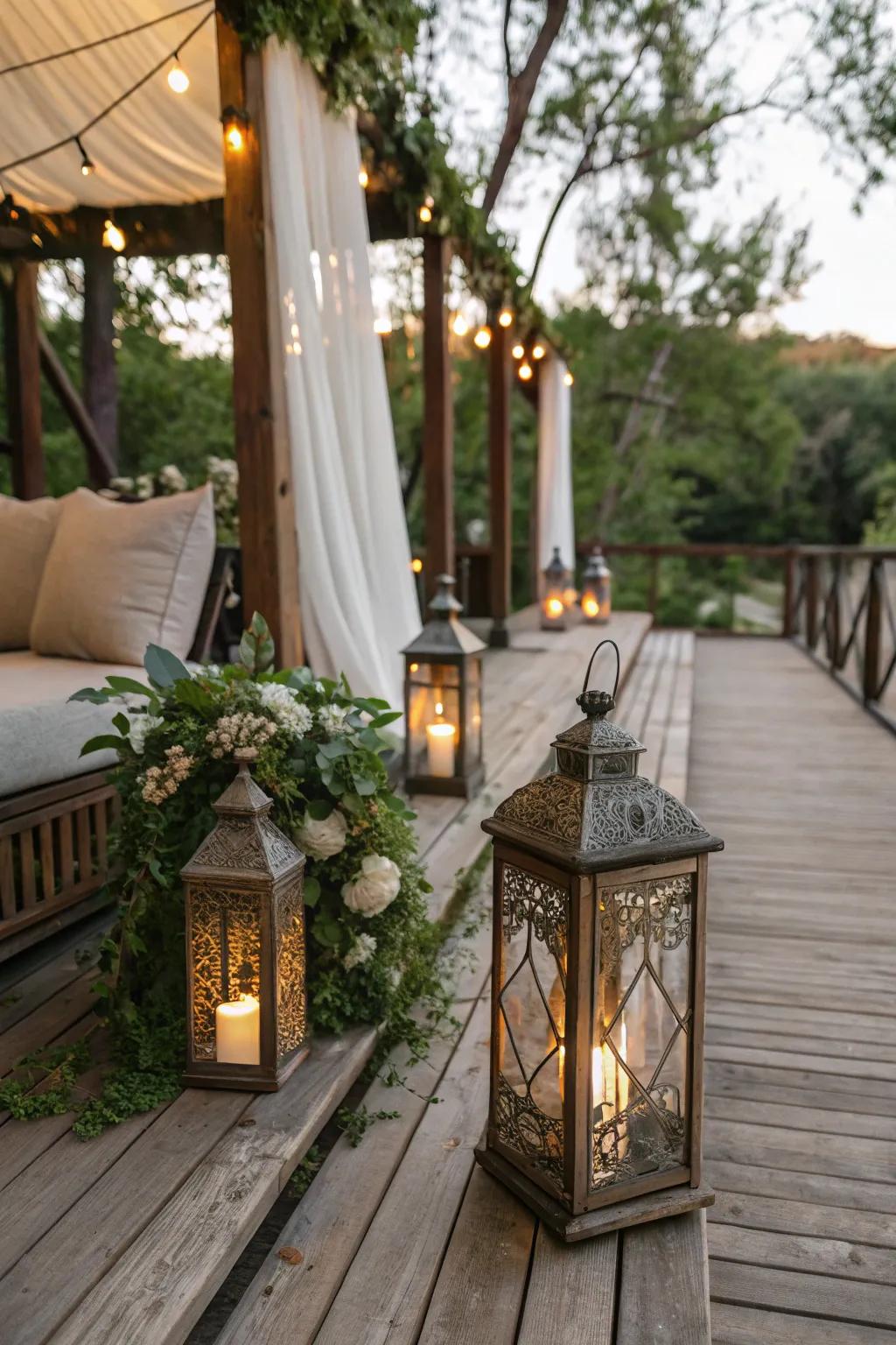 This countryside patio gains individuality and allure through relic ornamentation.