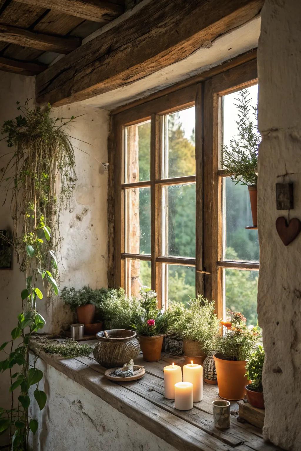 Roomy window bases contribute utility and style.