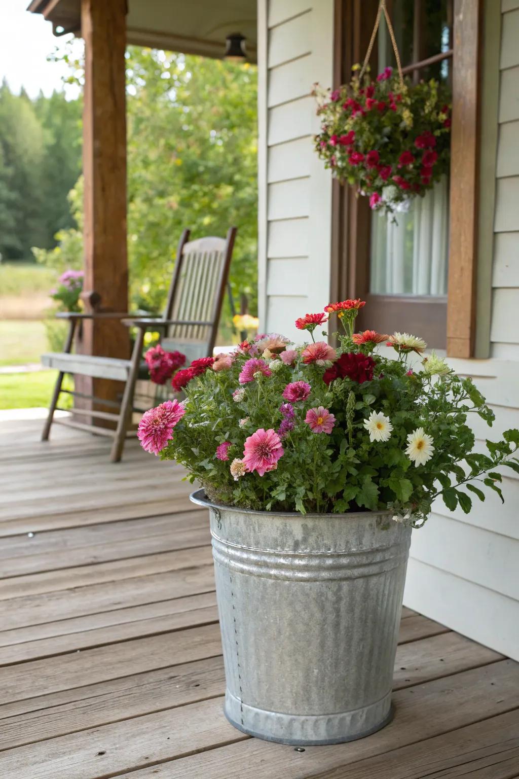 Plated metal pails present a charming farmhouse aesthetic.