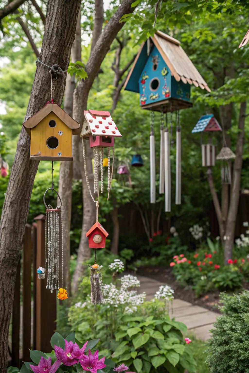 Append charm with playful garden details.