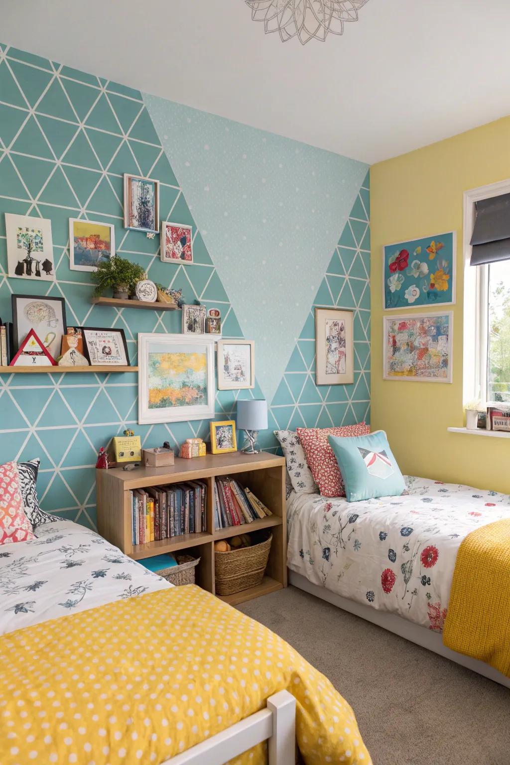 Emphasized walls offer a splash of personal style to shared spaces.