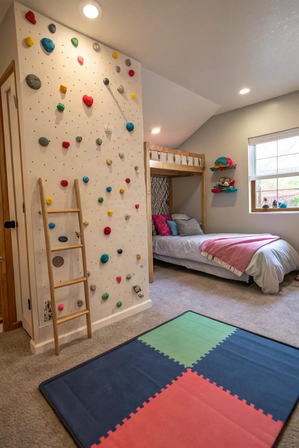 A climbing frame contributes adventure and encourages physical activity.