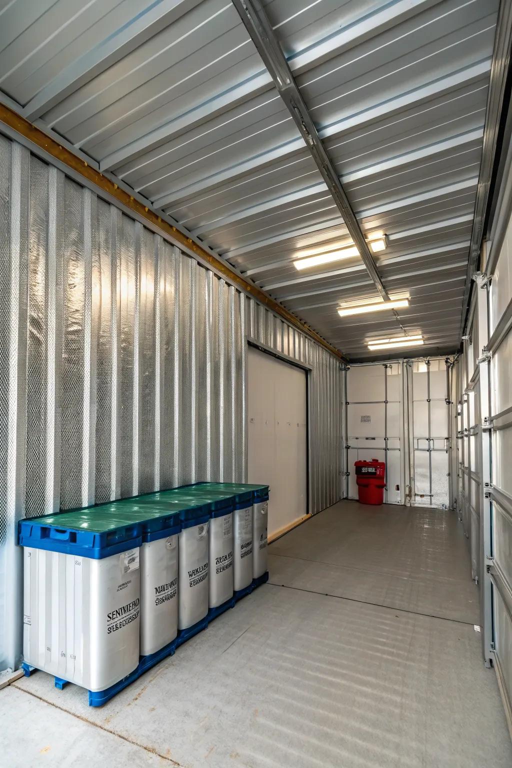 A temperature-controlled shipping container barn guaranteeing year-round comfort.