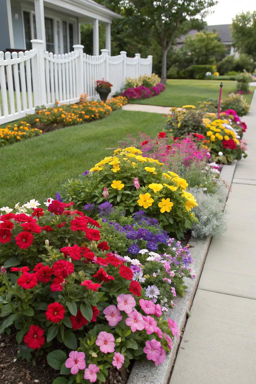 Yearly plants provide seasonal color and variety.