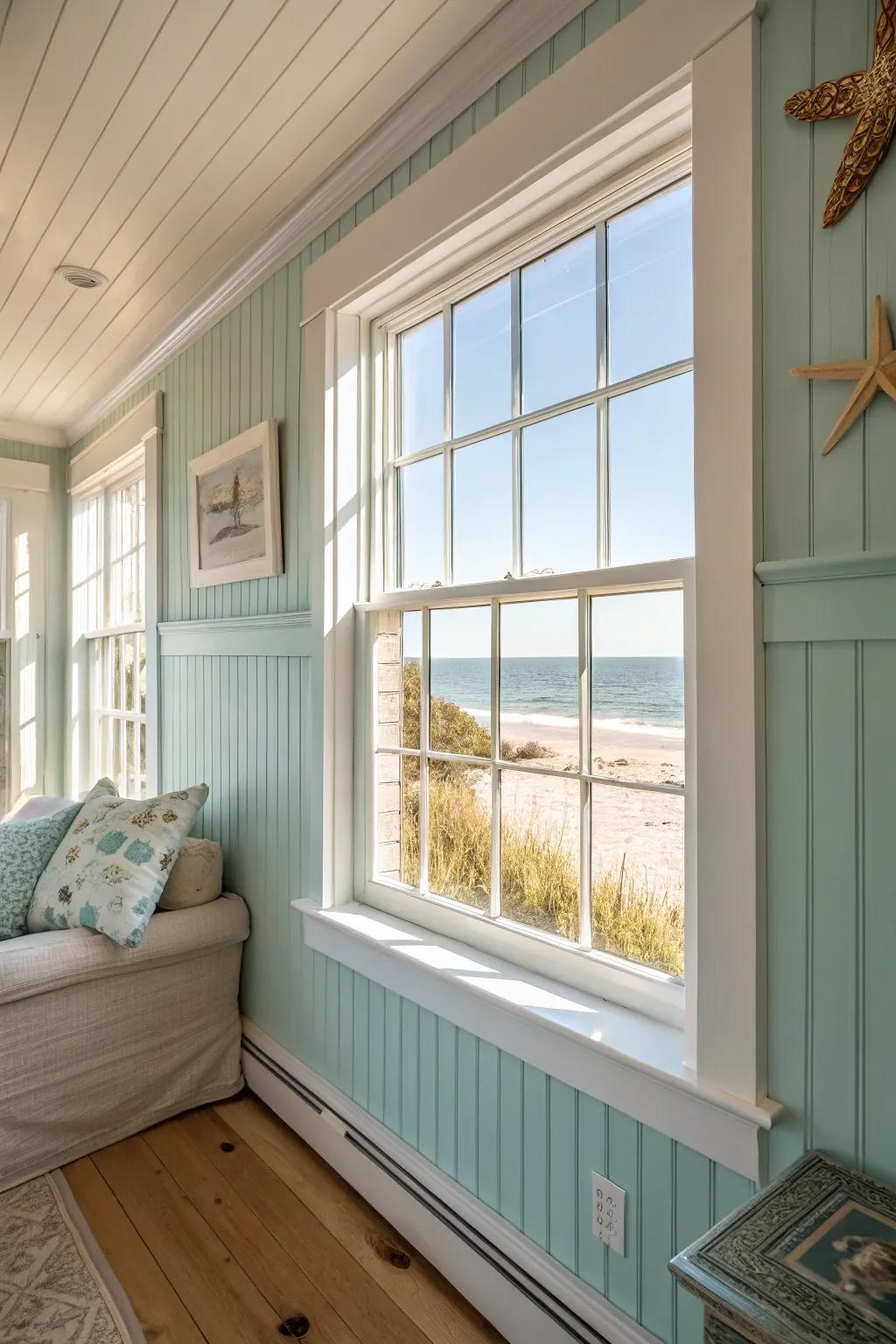 Wainscoting trims add charming texture.