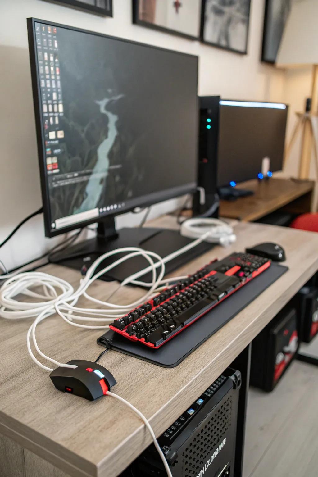 Managing cables well will make sure the setup is clean and organized.