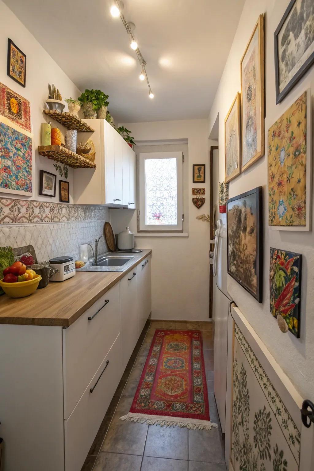 Art infuses character and captivation into your kitchen.