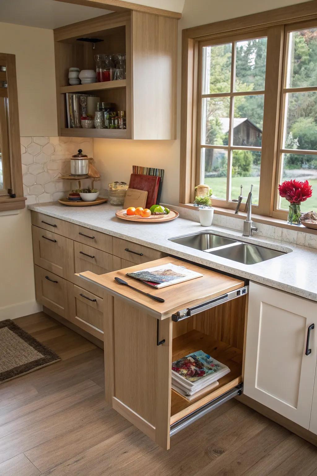 A hidden table that provides area-saving innovation.