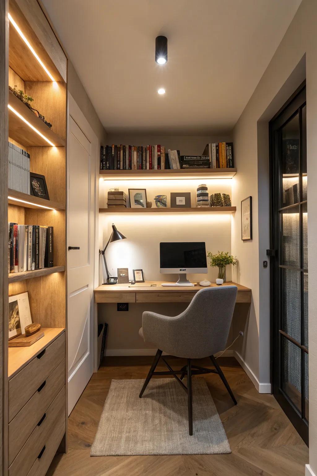 Adaptive lighting enhances productivity.