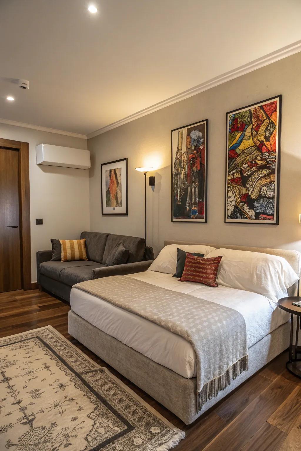 Art gives your living area a sophisticated touch.