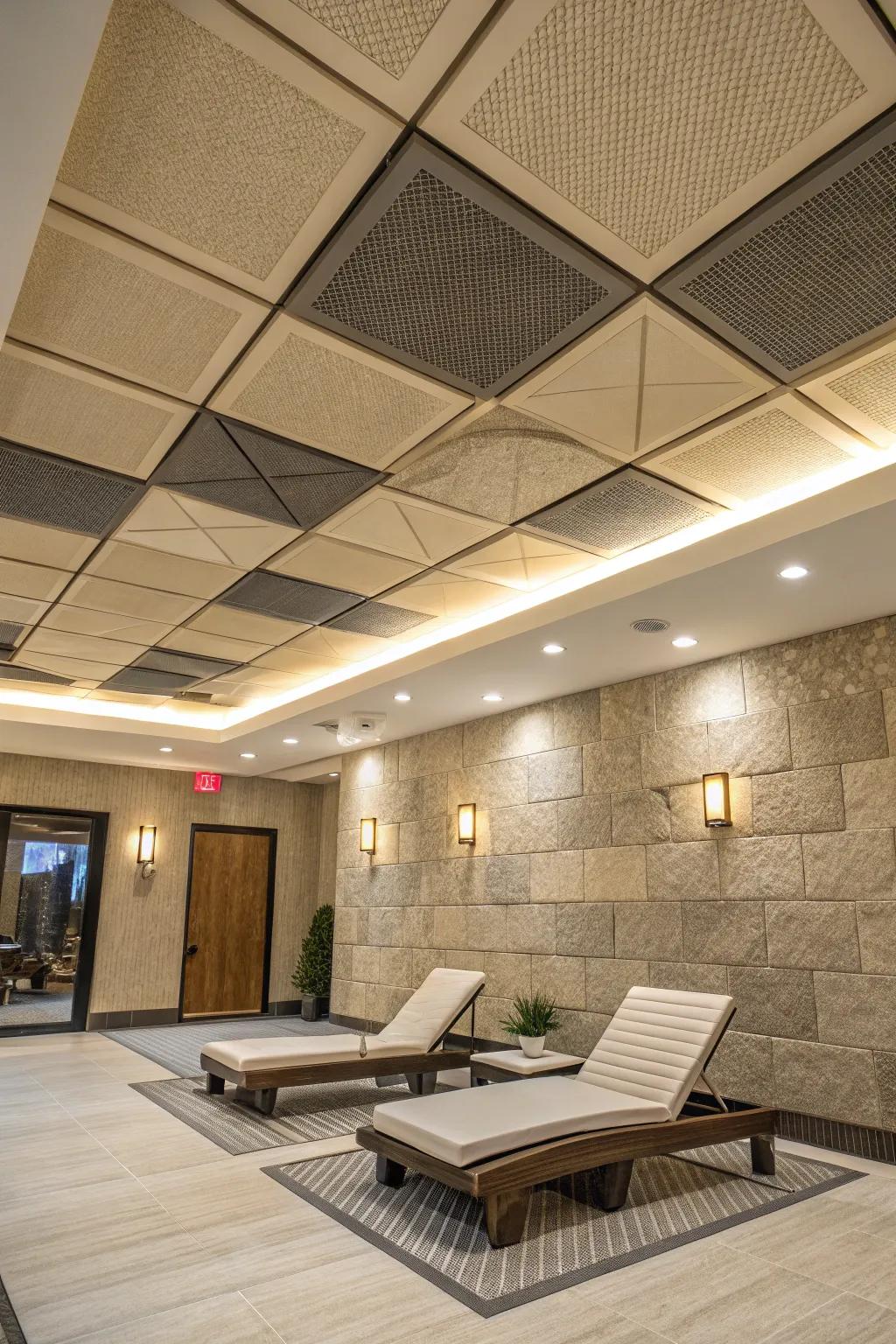 Acoustic boards for sound control and style.