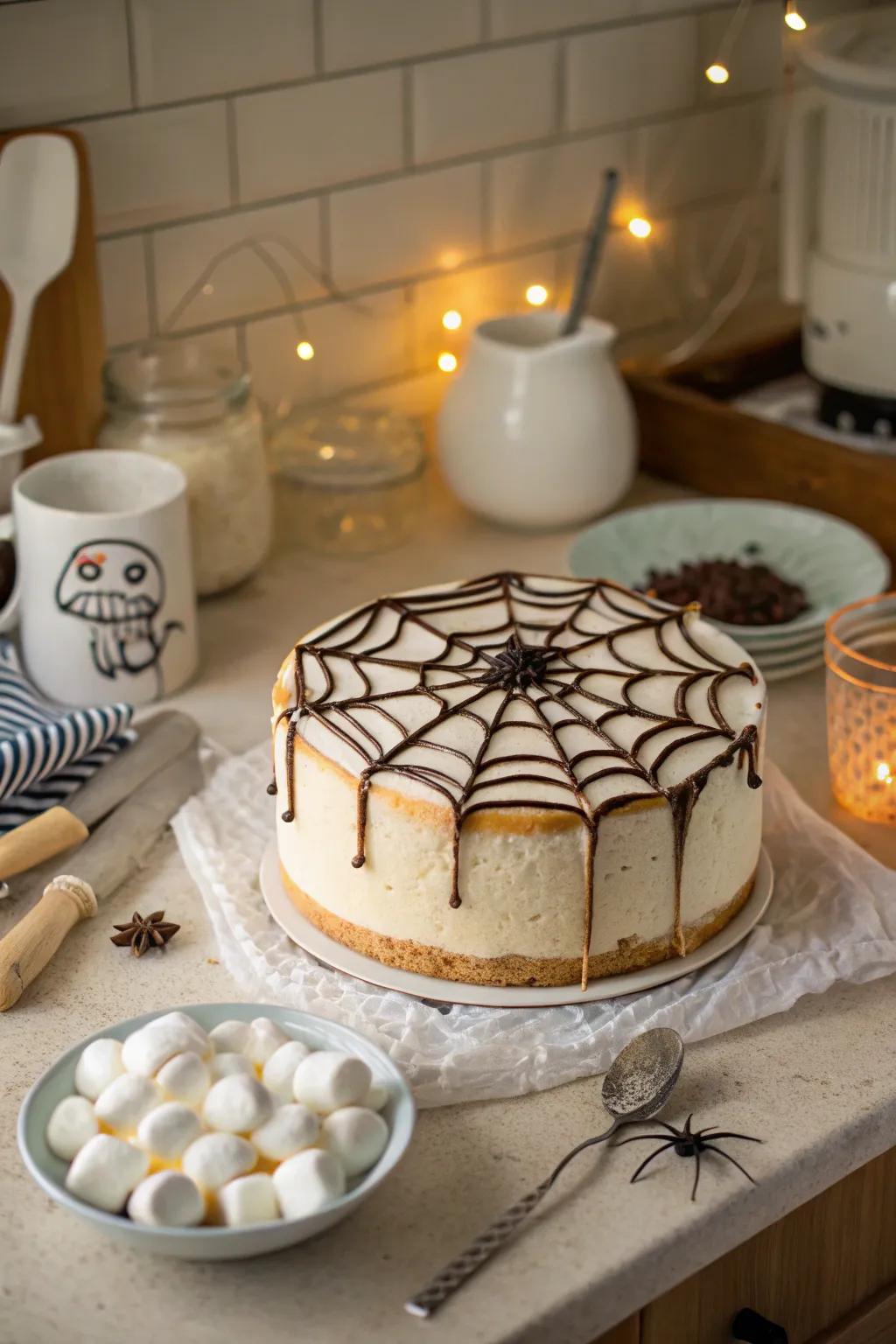 Tacky and delightful sugar web cake.