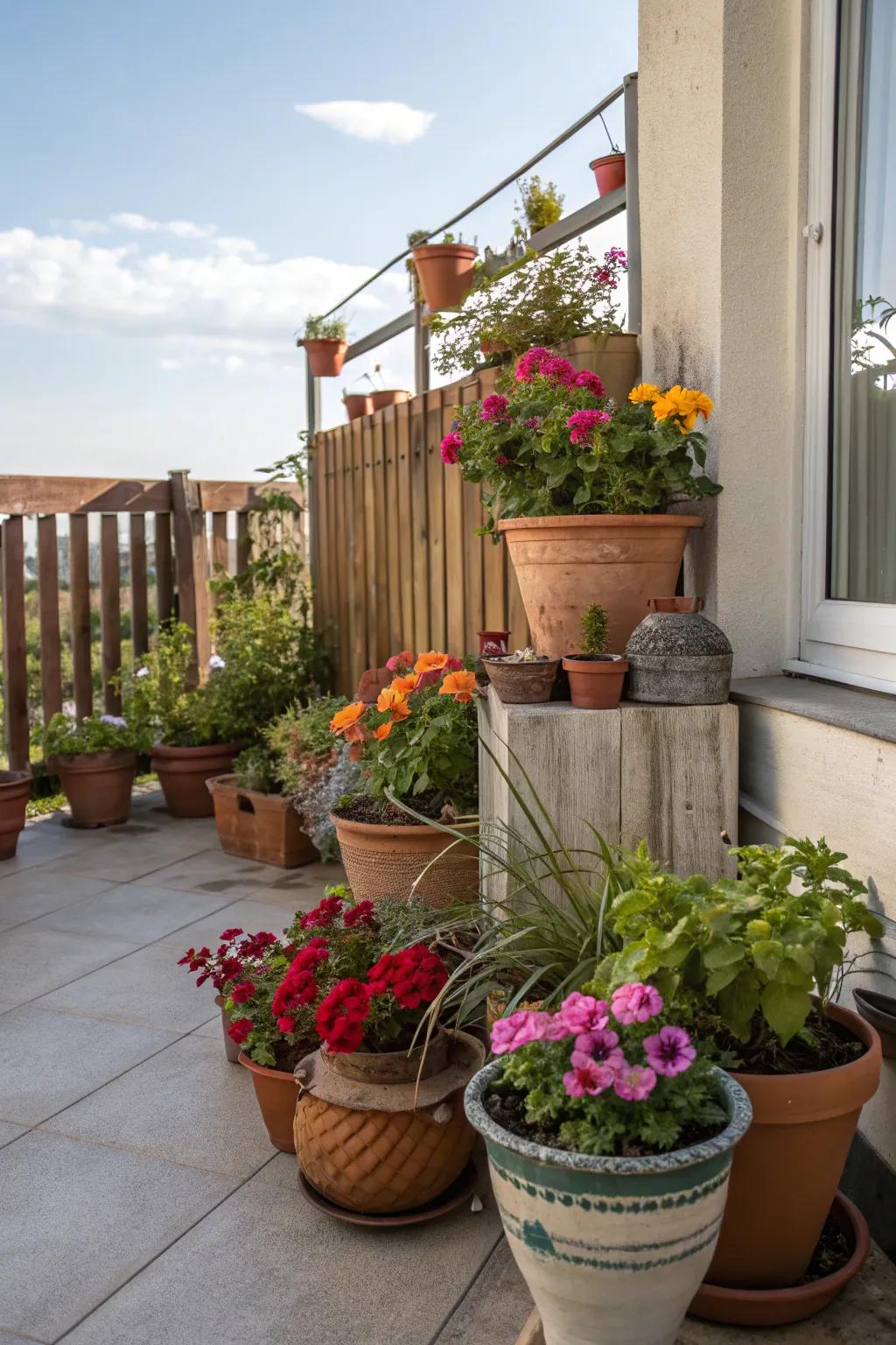 An artistic blend of containers infuses dimension and interest into your plant displays.
