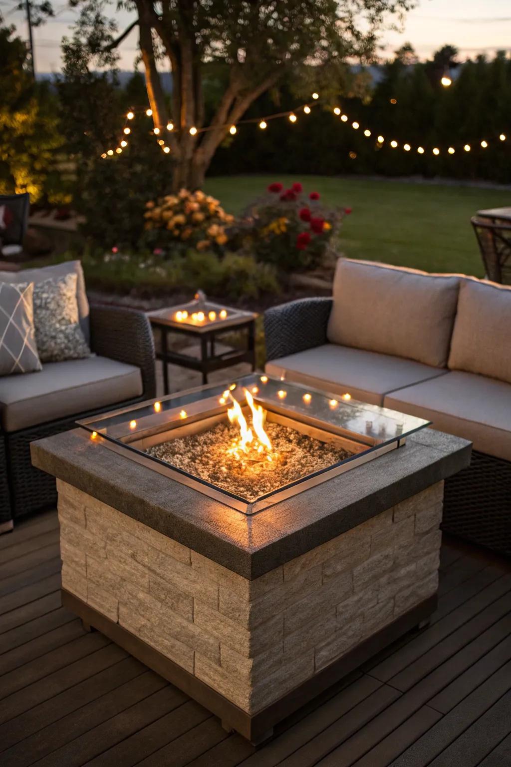 Crystal-panel fire pits provide beauty and practicality.