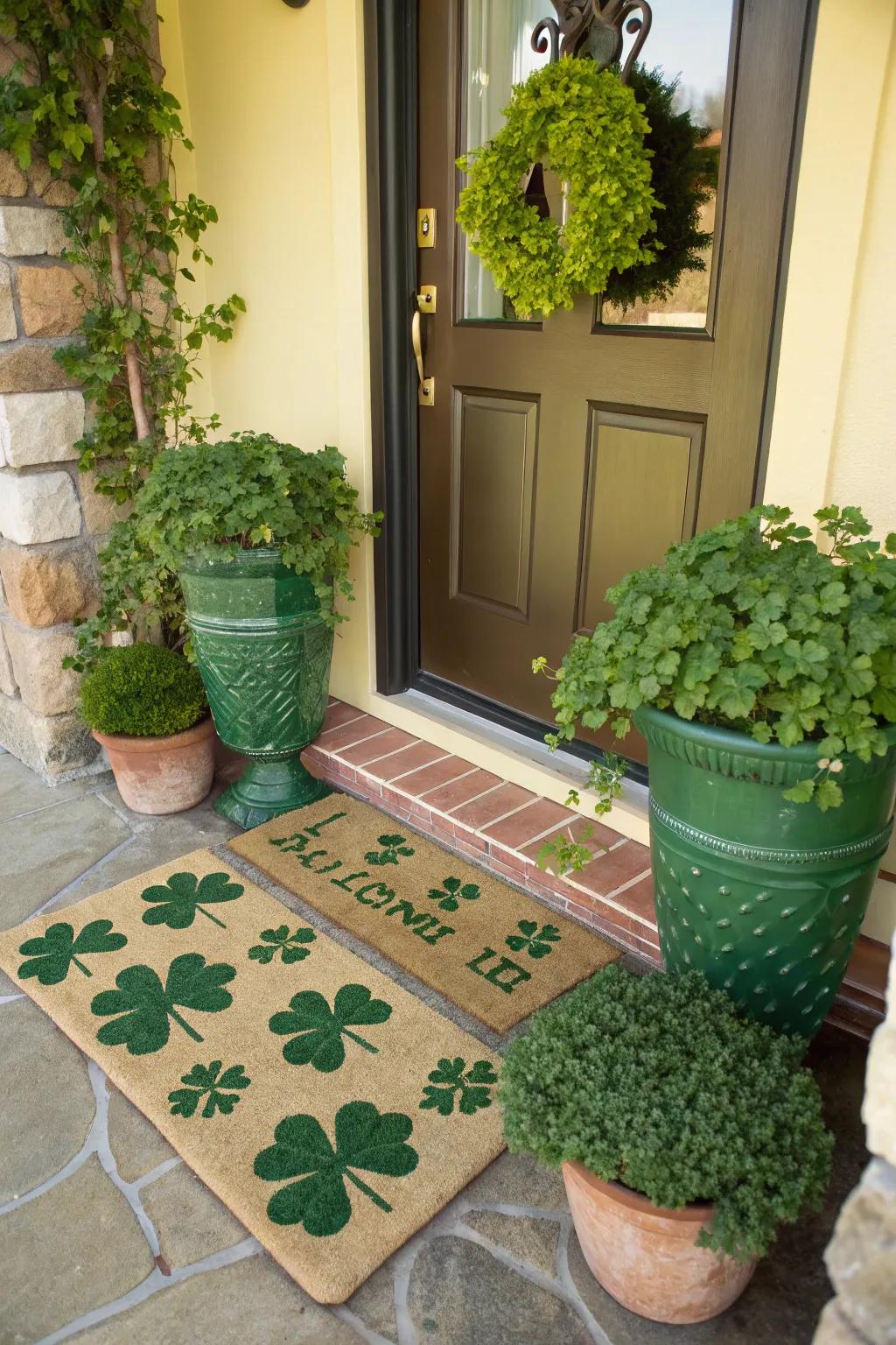 Extend a warm greeting with celebratory entrance decor.