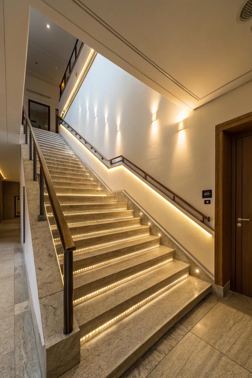 Illumination integrated into the trim boosts safety and ambiance.