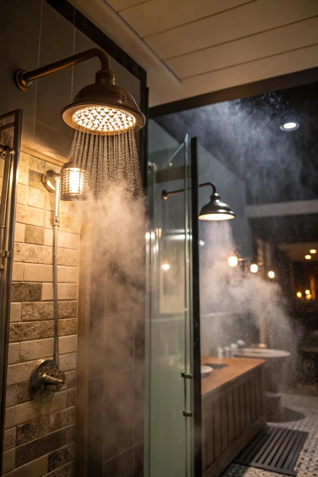 Steam-resistant lighting ensures safety, elevating your steam shower’s atmosphere.