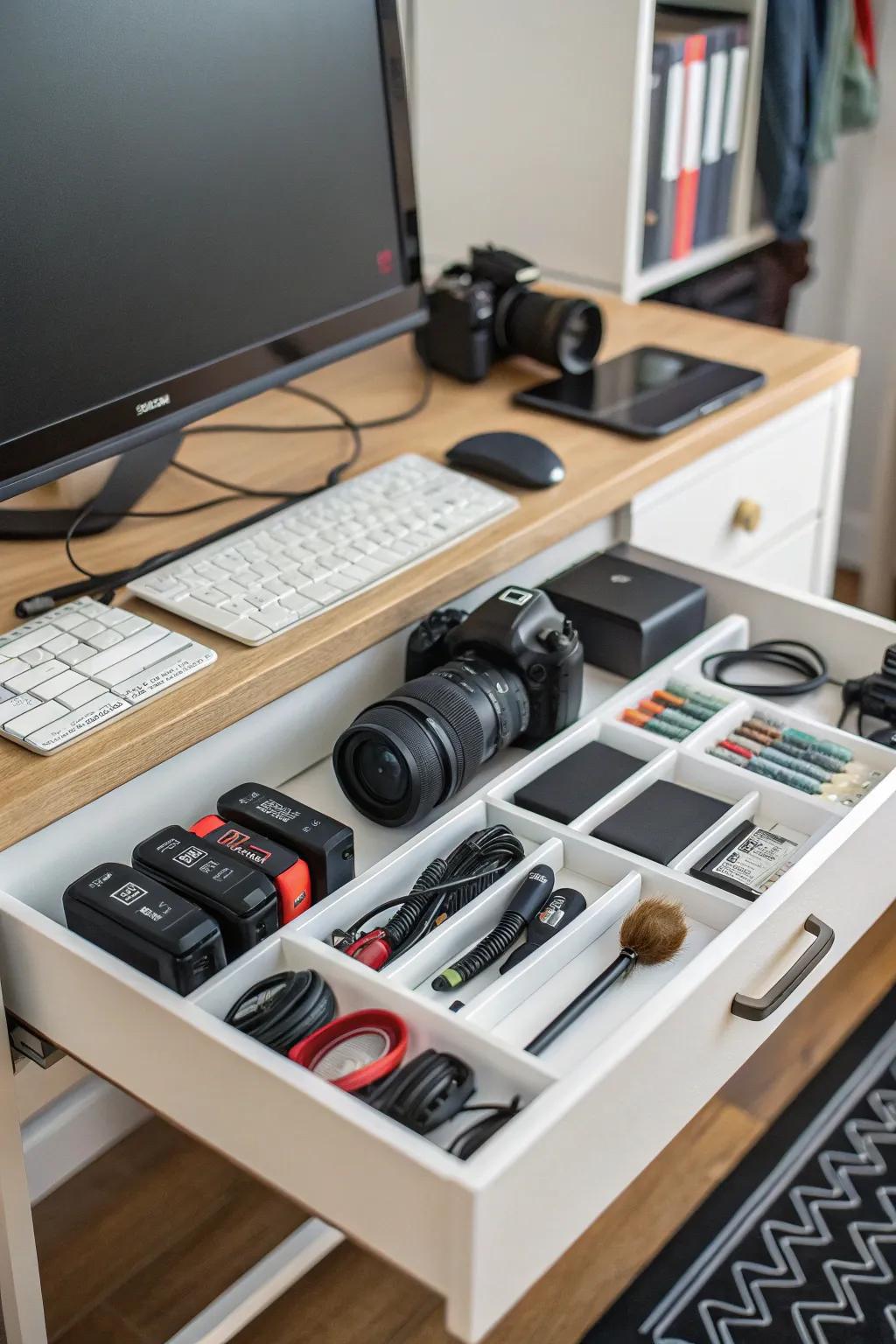 Stay organized with storage.