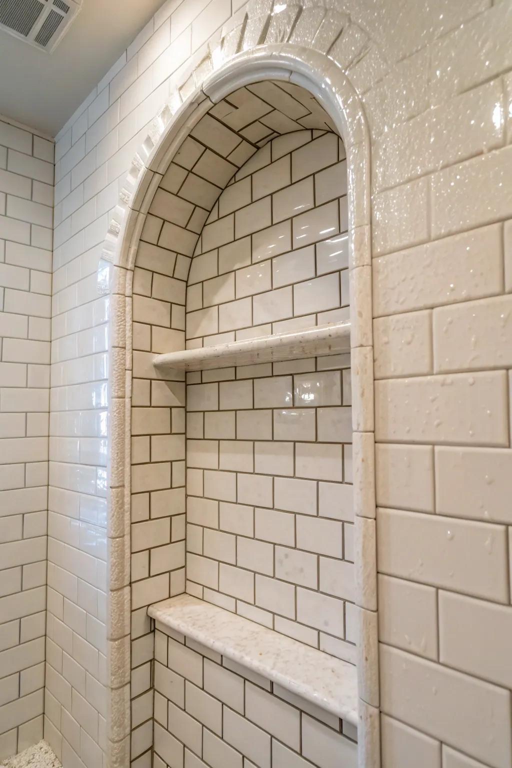 An elegant curved niche design.