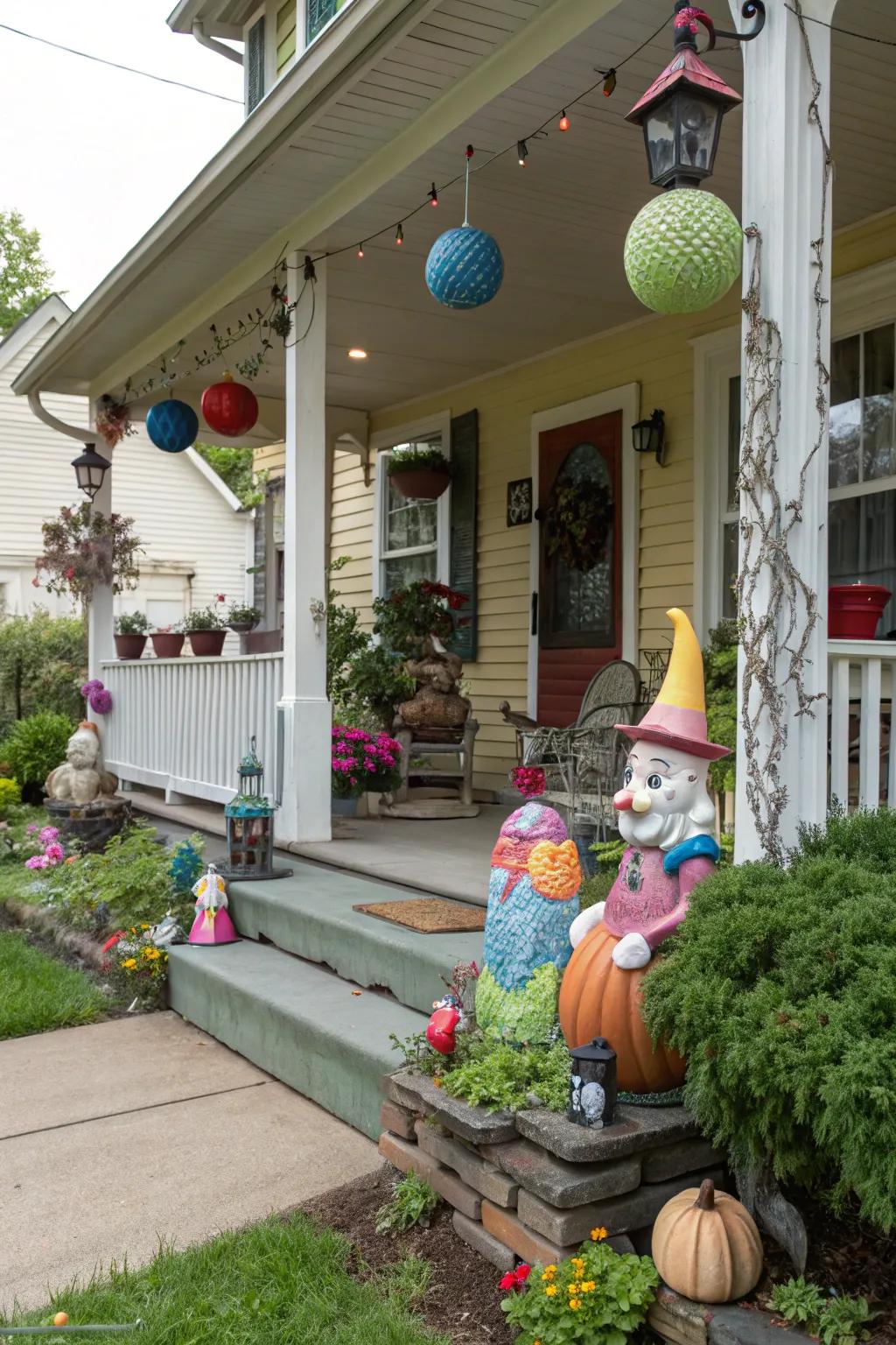 Whimsical elements bring a sense of fun to your porch.