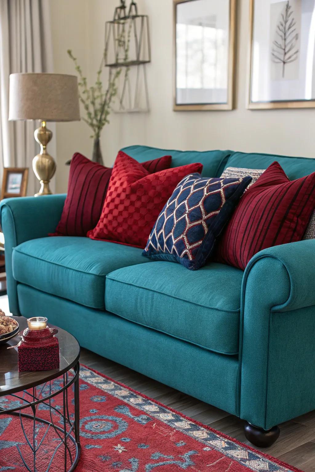 Striking contrasts can lead to a vibrant and dynamic family room.