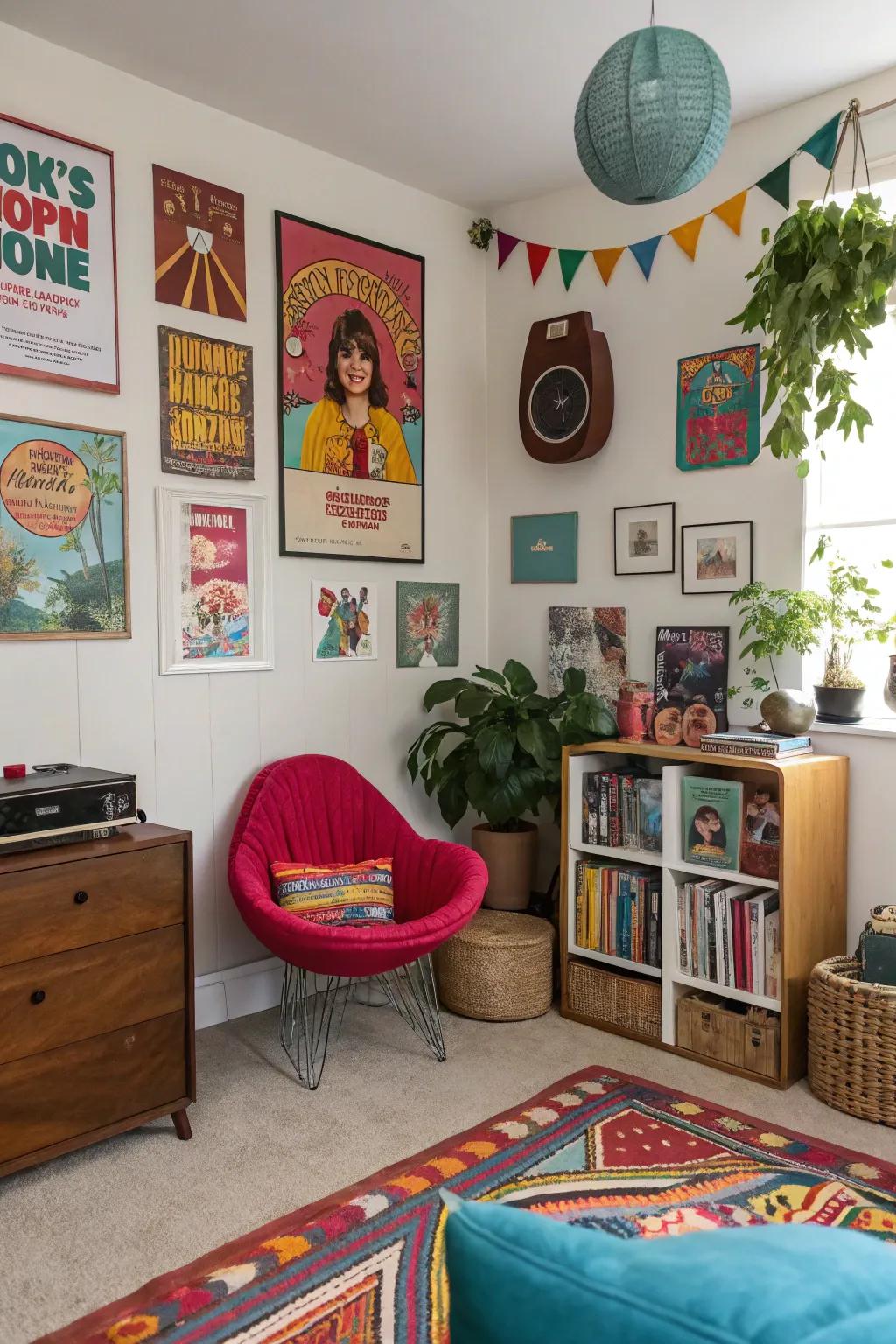 Eclectic decorations give a room unique style.