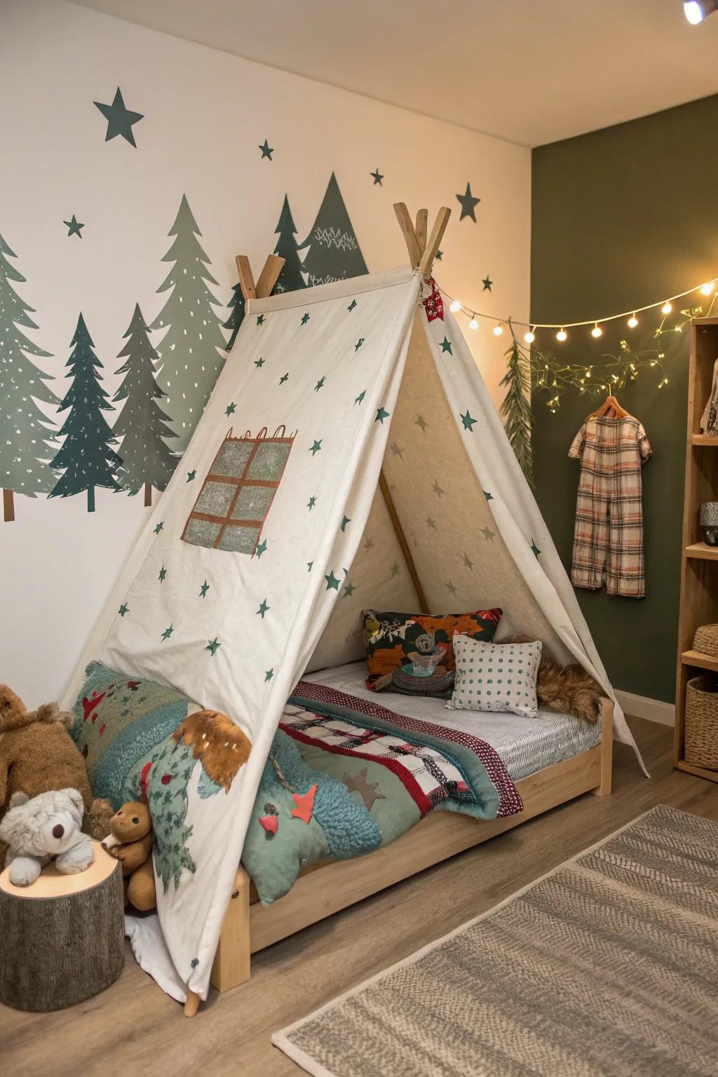An adventure tent bed for explorers.