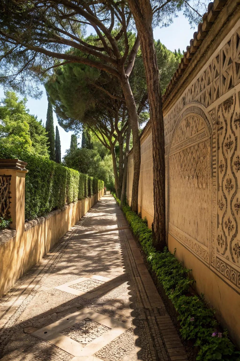 Enhance your garden with seasonal shadow art from trees.