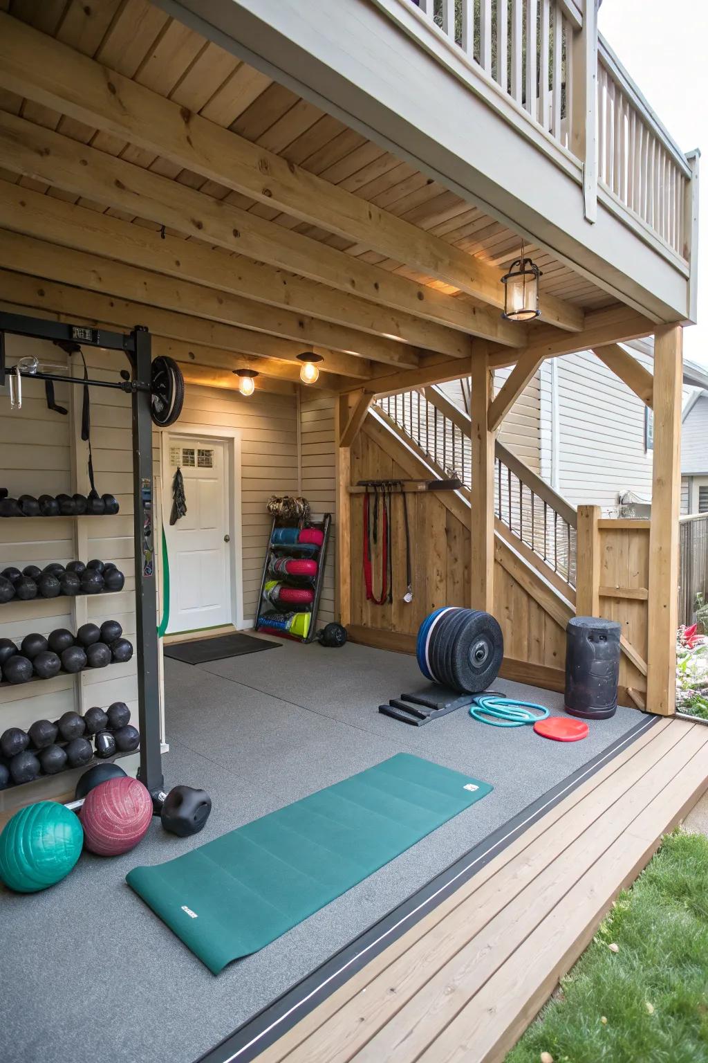 Stay active in your personal exercise area.