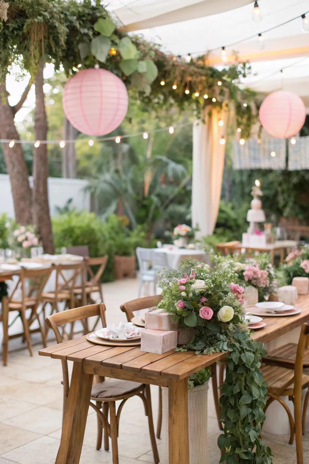 A revitalizing aesthetic employing nature-inspired elements like timber and verdure.