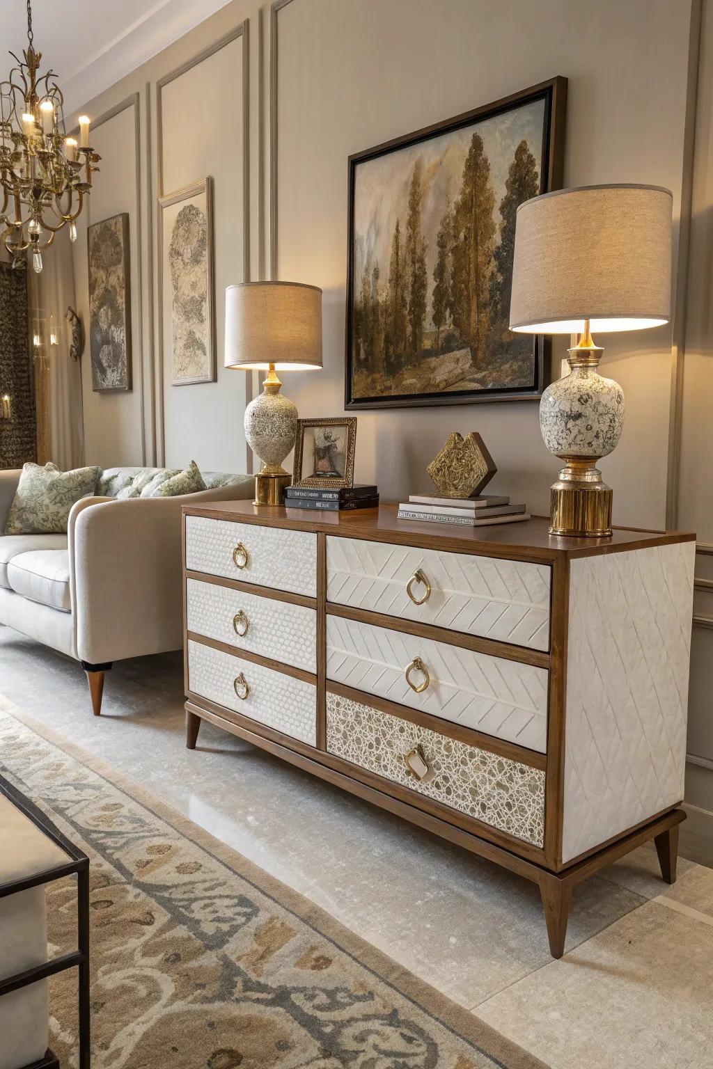 Nature meets modern with resin and wood pulls.