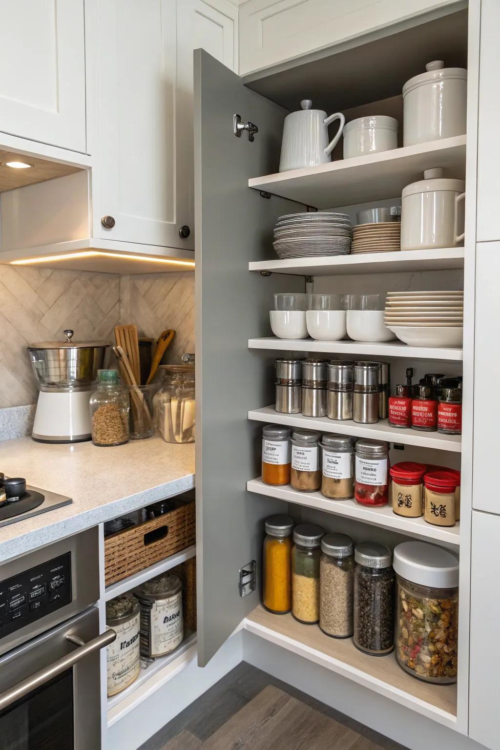 Bespoke shelving maximizes function and space.