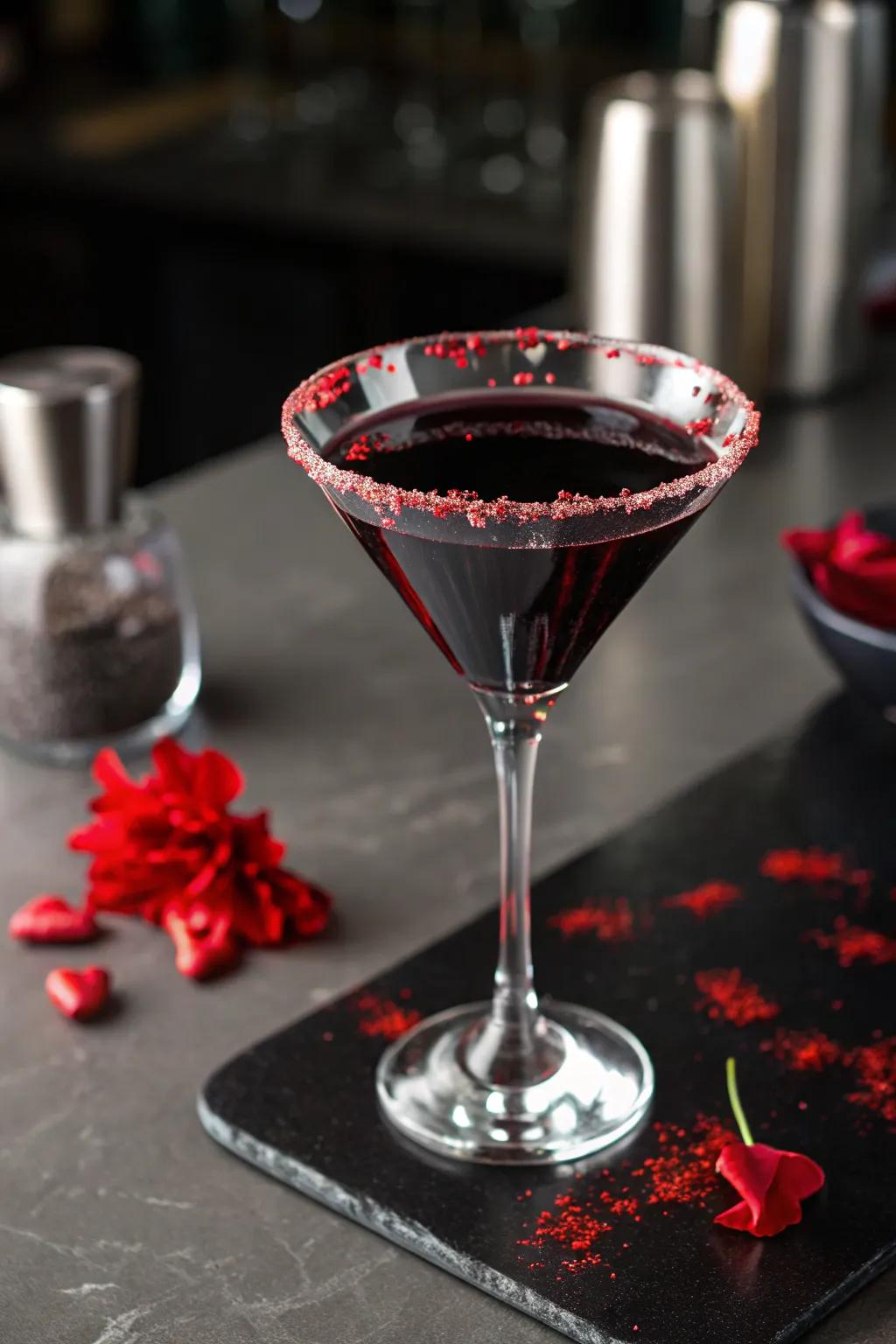 The Black Martini is a sophisticated addition to your drink selection.