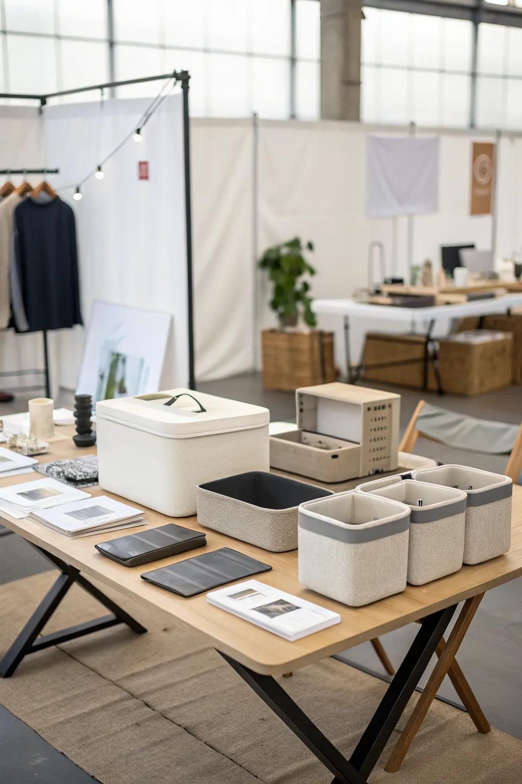 Adaptable furniture allows for flexible and adaptable display setups.