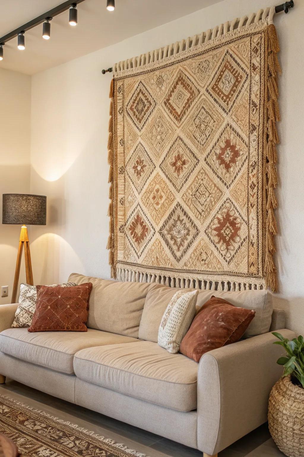 Artistic wall hangings combine function with beauty.