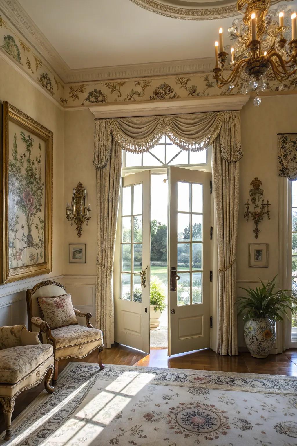 Ornamental edgings enhance the elegance of any chamber.