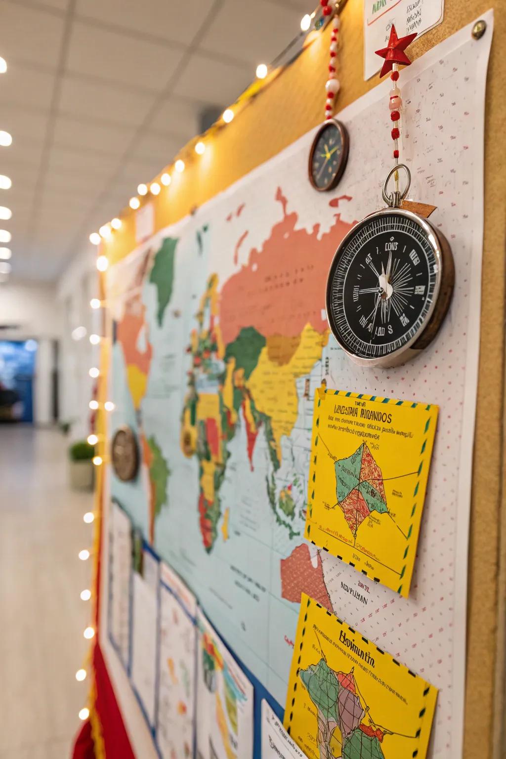 An adventure-themed board to encourage exploration and curiosity.