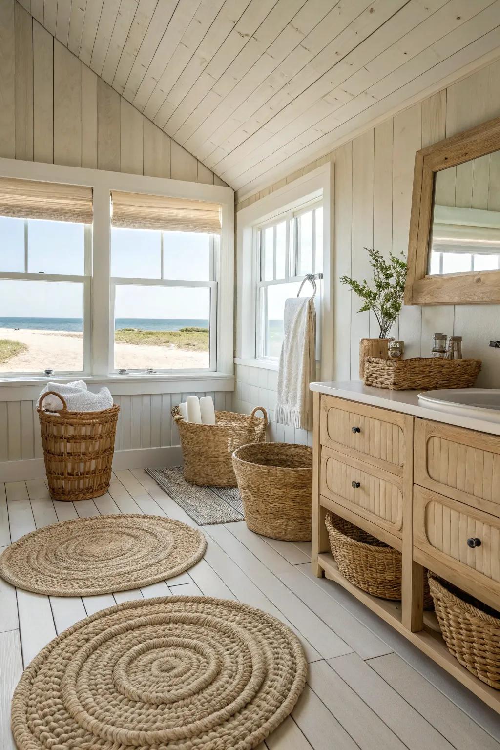 Woven textures add a cozy detail.